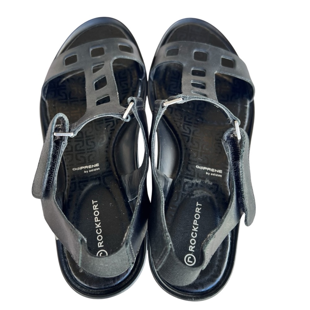 Rockport Women’s Black Leather Open-Toe Sandals – Size 7M | adiPRENE by Adidas